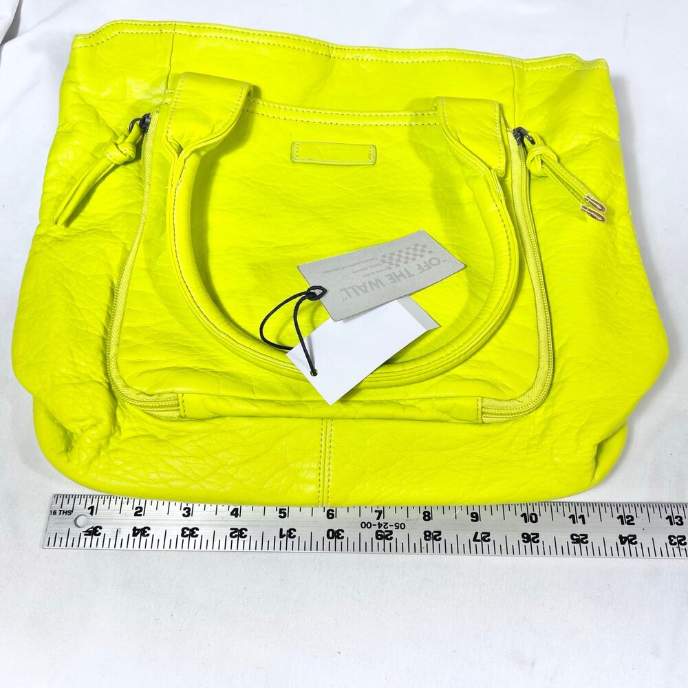 Vans Shoulder Tote Bag Purse Yellow Neon Post Up Zippers Snap Button New - Picture 10 of 12